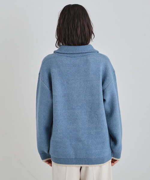 THE SHOP TK (ザ ショップ ティーケー )の「【洗える】ほど良くラフで女性らしい ハーフZIPニット(ニット/セーター・レディース・ブルー/チャコールグレー/ライトベージュ・13/12)」の18枚目の写真