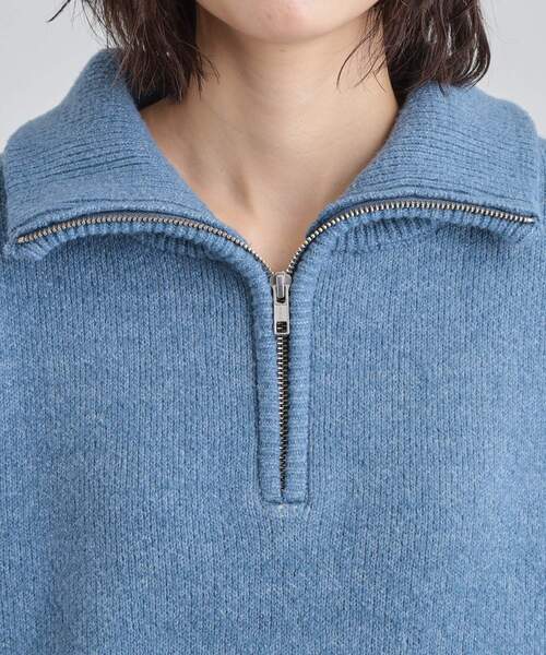 THE SHOP TK (ザ ショップ ティーケー )の「【洗える】ほど良くラフで女性らしい ハーフZIPニット(ニット/セーター・レディース・ブルー/チャコールグレー/ライトベージュ・13/12)」の19枚目の写真