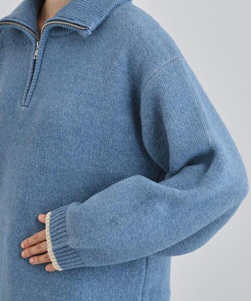 THE SHOP TK (ザ ショップ ティーケー )の「【洗える】ほど良くラフで女性らしい ハーフZIPニット(ニット/セーター・レディース・ブルー/チャコールグレー/ライトベージュ・13/12)」の20枚目の写真