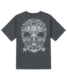 KTG0094 スカルアート半袖Tシャツ - グレー