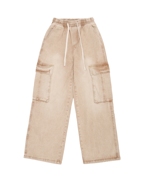 DOUBLE JD(ダブルジェイディー)の「ビッグカーゴデニムパンツ(ベージュ)(デニムパンツ・レディース・その他・LARGE/MEDIUM)」の3枚目の写真