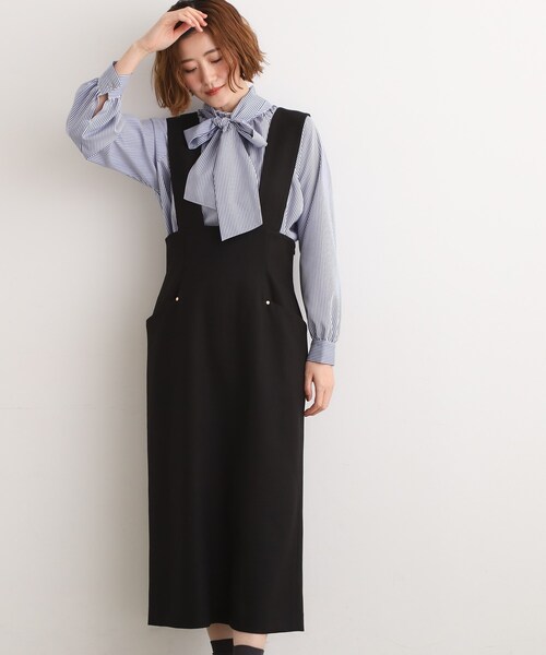 grove（グローブ）の「【ウエストゴム】美シルエットなハイウエストサス付きスカート（スカート・レディース・アイボリー/ブラック/ブラウン系その他・02/01/03/04/05）」の8枚目の写真