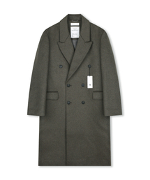 BESLOW（ビースロー）の「OVERSIZED CASHMERE DOUBLE BREASTED COAT DARK OLIVE（チェスターコート）」