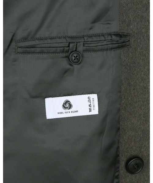 BESLOW（ビースロー）の「OVERSIZED CASHMERE DOUBLE BREASTED COAT DARK OLIVE（チェスターコート・メンズ・その他・LARGE/MEDIUM/SMALL/X-LARGE/X-SMALL）」の6枚目の写真