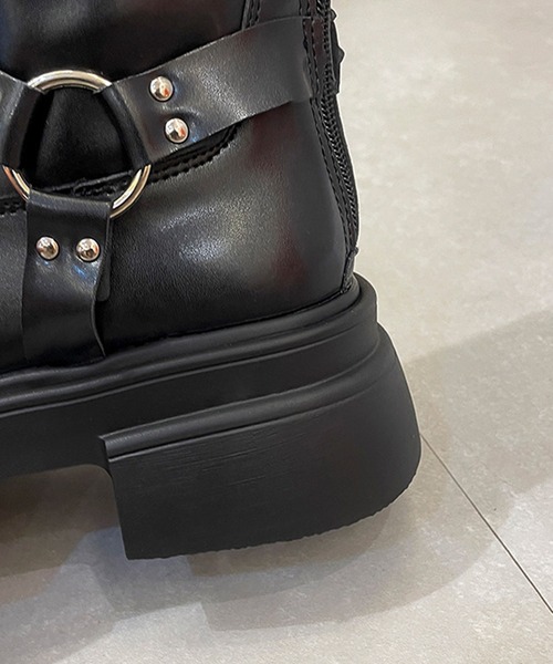 HALEY PESCA(ヘーリーペスカ)の「HALEY PESCA/ベルテッド厚底ロングブーツ(ブーツ・レディース・ブラック/ブラウン・38/36/40)」の12枚目の写真