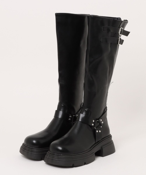 HALEY PESCA(ヘーリーペスカ)の「HALEY PESCA/ベルテッド厚底ロングブーツ(ブーツ・レディース・ブラック/ブラウン・38/36/40)」の15枚目の写真