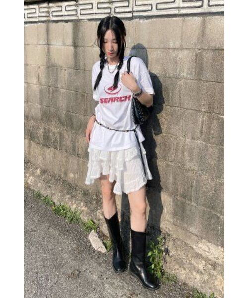 SEARCH410(サーチ410)の「ブリードロゴ半袖Tシャツホワイト-マゼンタ(Tシャツ/カットソー・メンズ・その他・MEDIUM/LARGE)」の6枚目の写真