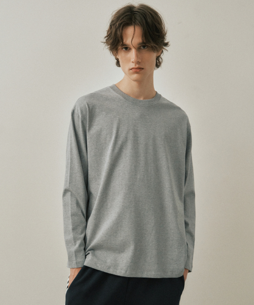 WEDNESDAY OASIS(ウェンズデーオアシス)の「エバーコンパクトプレミアコットンTシャツ_MELANGE(W25-TP38)(Tシャツ/カットソー・メンズ・グレー・MEDIUM/LARGE)」の1枚目の写真