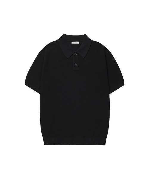 MANNERGRAM(マナーグラム)の「テクスチャードコットン100ポロ半袖ニット - 4カラー(Tシャツ/カットソー・メンズ・ライトグレー/ブラック/ネイビー系/クリーム・LARGE/MEDIUM/X-LARGE/XX-LARGE)」の2枚目の写真