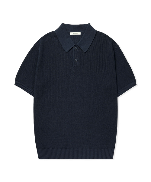 MANNERGRAM(マナーグラム)の「テクスチャードコットン100ポロ半袖ニット - 4カラー(Tシャツ/カットソー・メンズ・ライトグレー/ブラック/ネイビー系/クリーム・LARGE/MEDIUM/X-LARGE/XX-LARGE)」の6枚目の写真