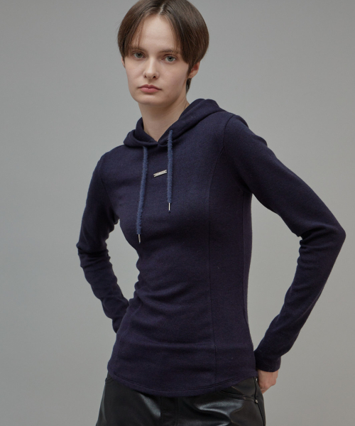 FROMWHERE(フロムウェア)の「Wool Slim Fit Hoodie Navy(パーカー・レディース・その他・FREE)」の1枚目の写真