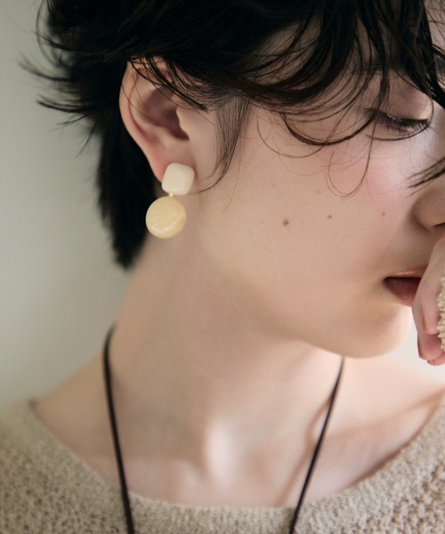 Trish（トリッシュ）の「サークルレジンピアス（ピアス（両耳用）・レディース・アイボリー/ピンク・FREE）」の8枚目の写真