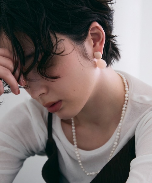 Trish（トリッシュ）の「サークルレジンピアス（ピアス（両耳用）・レディース・アイボリー/ピンク・FREE）」の15枚目の写真