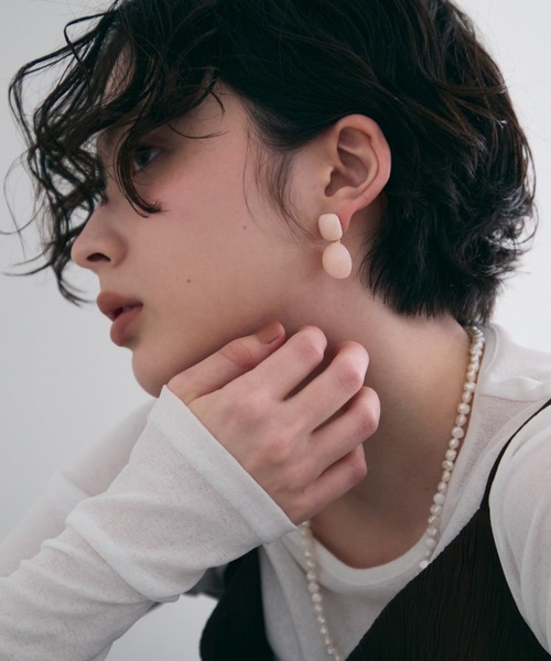 Trish（トリッシュ）の「サークルレジンピアス（ピアス（両耳用）・レディース・アイボリー/ピンク・FREE）」の16枚目の写真