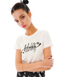 ロゴレースクロップTシャツ[ホワイト]