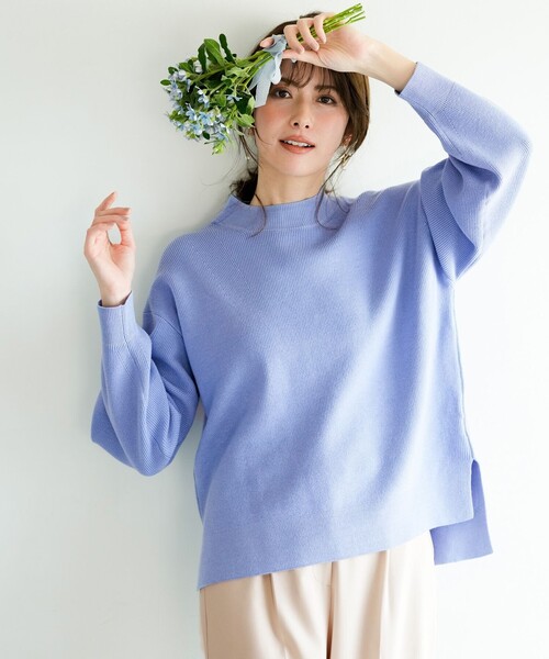 ANY SIS(エニィスィス)の「ラインポイント ニット(ニット/セーター・レディース・ベージュ系/ライトイエロー系/スカイブルー系/ホワイト系/ネイビー系/オレンジ系・X-LARGE)」の3枚目の写真