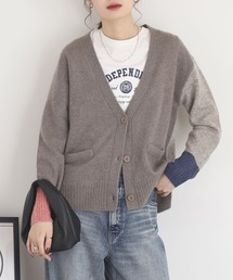 EGLANTINE ヤク配色Vネックカーディガン