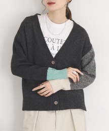 EGLANTINE ヤク配色Vネックカーディガン