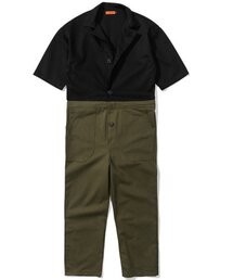 SAINTCREW（セントクルー）の「オーバーラウンドファティーグ半袖ジャンプスーツ OF-501S ミックスブラックカーキ（つなぎ/オールインワン・レディース）」