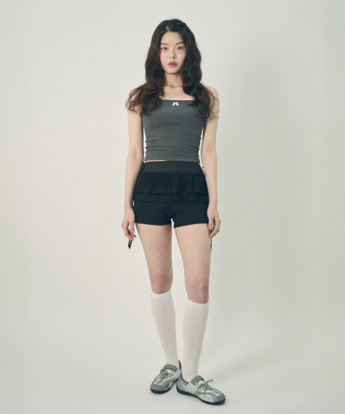 MIHEV(ミヘブ)の「リボンスリーブレストップ グレー(Tシャツ/カットソー・レディース・その他・FREE)」の3枚目の写真