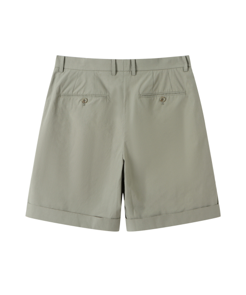 SOLEW(ソル)の「コットンツーピンタックショートパンツ_オリーブグリーン(その他パンツ・メンズ・その他・SMALL/MEDIUM/LARGE/X-LARGE)」の2枚目の写真