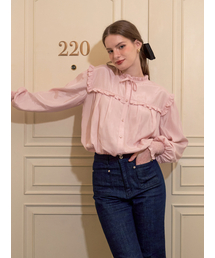 LANGNLU（ラングアンドルー）の「LUNE Frill Blouse_LIGHT PINK（シャツ/ブラウス）」