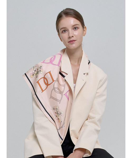 Della Square Silk Scarf Apricot