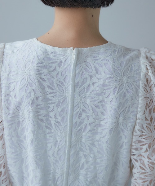 Callarus（カラルス）の「＜単品＞総レースペプラムデザインブラウス〔Callarus〕（シャツ/ブラウス・レディース・ホワイト/ブラック・S/M/L/LL/3L）」の11枚目の写真