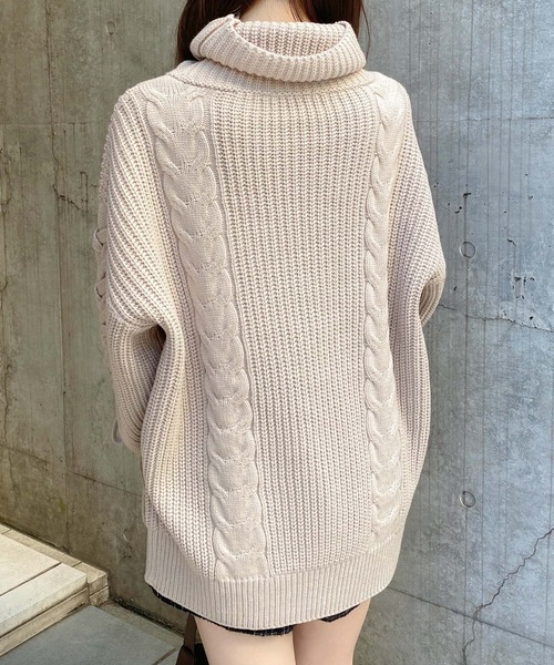 INGNI（イング）の「タートルネックルーズチュニックニット（チュニック・レディース・アイボリー/ボルドー/ピンク/ベージュ・M）」の16枚目の写真