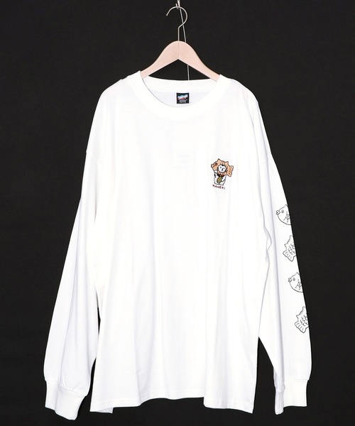 ScoLar Parity（スカラーパリティ）の「353137：タイ焼き招きネコ刺繍ロンT（Tシャツ/カットソー・レディース・オフホワイト/ブラック/ブルー・M）」の10枚目の写真