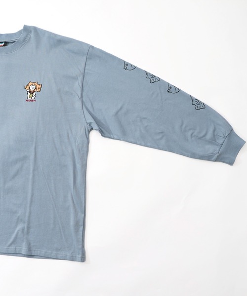 ScoLar Parity（スカラーパリティ）の「353137：タイ焼き招きネコ刺繍ロンT（Tシャツ/カットソー・レディース・オフホワイト/ブラック/ブルー・M）」の15枚目の写真