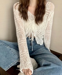 SHEPP（シープ）の「【26年春新作】透かし編みカラーシャーリングニット（ニット/セーター）」