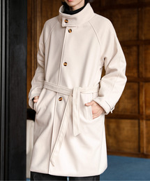 FVLMEN（フルメン）の「【neos】ルーズシルエット スタンドネック フェイクウール ロング コート ジャケット（ステンカラーコート）」