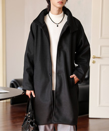 EFFECTION（エフェクション）の「【neos】ルーズシルエット スタンドネック フェイクウール ロング コート ジャケット（ステンカラーコート）」