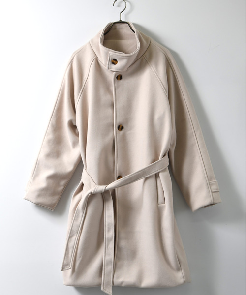 neos(ネオス)の「【neos】ルーズシルエット スタンドネック フェイクウール ロング コート ジャケット(ステンカラーコート・メンズ・ベージュ/ブラック・MEDIUM/LARGE/X-LARGE)」の14枚目の写真