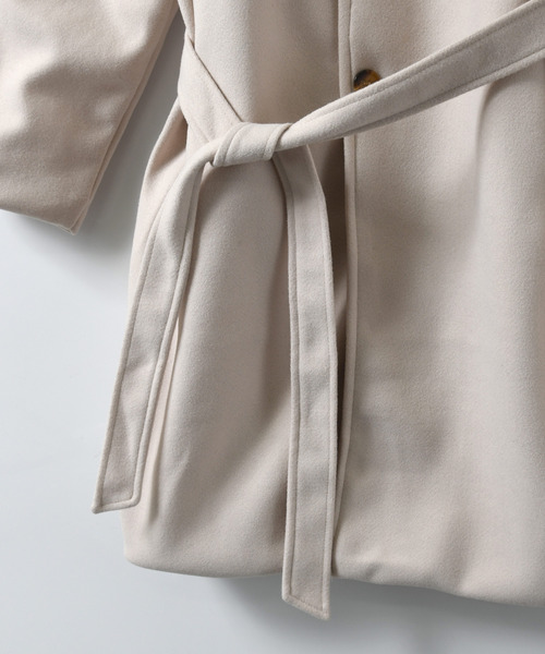 neos(ネオス)の「【neos】ルーズシルエット スタンドネック フェイクウール ロング コート ジャケット(ステンカラーコート・メンズ・ベージュ/ブラック・MEDIUM/LARGE/X-LARGE)」の17枚目の写真