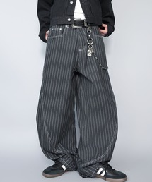 SPINNS | デニムバルーンカーブパンツ/ピンストライプ/ユニセックス(デニムパンツ)