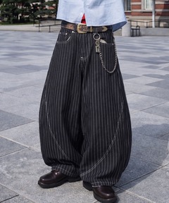 セール】【新色追加】ASSORT CROSS TUCK BAGGY PANTS / アソートクロス