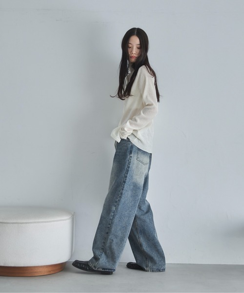 feepur（フェピュール）の「スタンドネックシャーリングシアーカーディガン（カーディガン/ボレロ・レディース・アイボリー/ブラック・MEDIUM）」の17枚目の写真