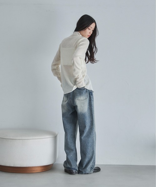 feepur（フェピュール）の「スタンドネックシャーリングシアーカーディガン（カーディガン/ボレロ・レディース・アイボリー/ブラック・MEDIUM）」の19枚目の写真