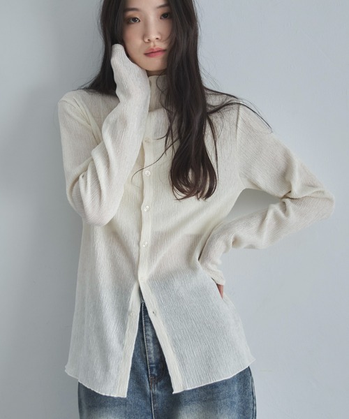 feepur（フェピュール）の「スタンドネックシャーリングシアーカーディガン（カーディガン/ボレロ・レディース・アイボリー/ブラック・MEDIUM）」の21枚目の写真