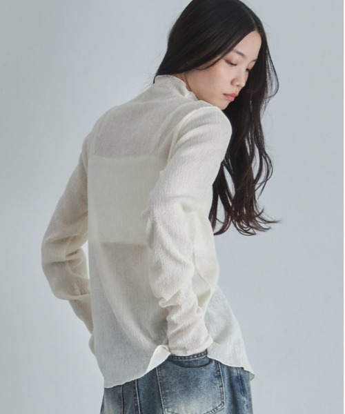 feepur（フェピュール）の「スタンドネックシャーリングシアーカーディガン（カーディガン/ボレロ・レディース・アイボリー/ブラック・MEDIUM）」の22枚目の写真