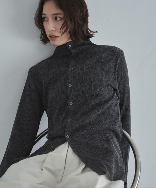 feepur（フェピュール）の「スタンドネックシャーリングシアーカーディガン（カーディガン/ボレロ・レディース・アイボリー/ブラック・MEDIUM）」の9枚目の写真