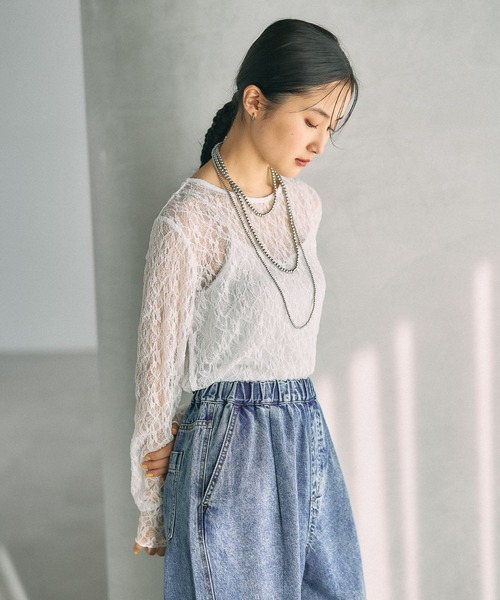 LEPSIM（レプシィム）の「レースインナー　639360（Tシャツ/カットソー・レディース・ブラック/アイボリー/ホワイト/イエロー・FREE）」の15枚目の写真