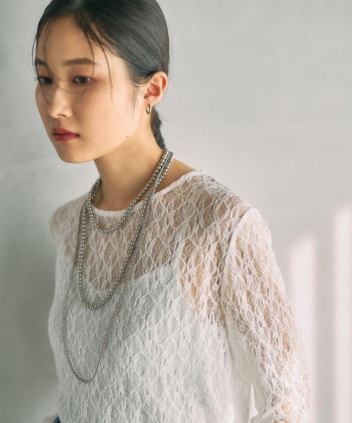 LEPSIM（レプシィム）の「レースインナー　639360（Tシャツ/カットソー・レディース・ブラック/アイボリー/ホワイト/イエロー・FREE）」の16枚目の写真