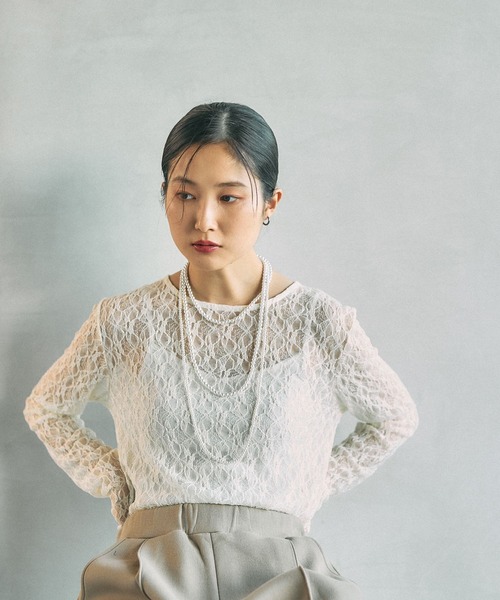 LEPSIM（レプシィム）の「レースインナー　639360（Tシャツ/カットソー・レディース・ブラック/アイボリー/ホワイト/イエロー・FREE）」の22枚目の写真