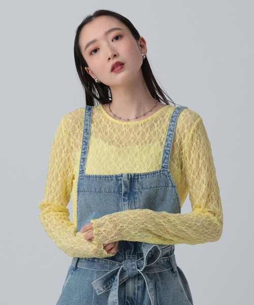 LEPSIM（レプシィム）の「レースインナー　639360（Tシャツ/カットソー・レディース・ブラック/アイボリー/ホワイト/イエロー・FREE）」の19枚目の写真