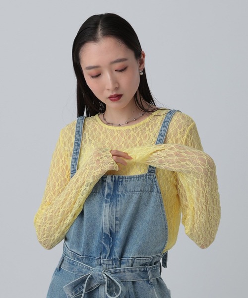 LEPSIM（レプシィム）の「レースインナー　639360（Tシャツ/カットソー・レディース・ブラック/アイボリー/ホワイト/イエロー・FREE）」の18枚目の写真