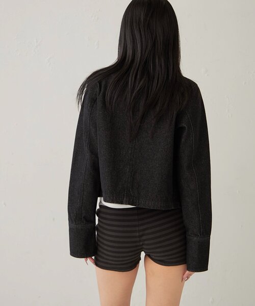 WHO'S WHO gallery(フーズフーギャラリー)の「ナポレオンデニムジャケット(デニムジャケット・レディース・ブラック/サックスブルー・FREE)」の13枚目の写真