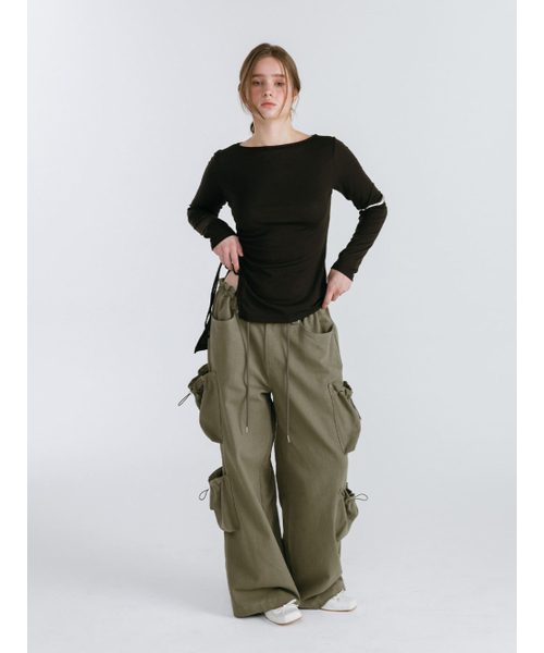 MOIFAIRE(モイフェア)の「BACKLESS STRAP T-SHIRT / BLACK(Tシャツ/カットソー・レディース・その他・ONE SIZE)」の2枚目の写真